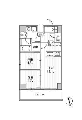 リテラス南千住サウス(2LDK/10階)の間取り写真