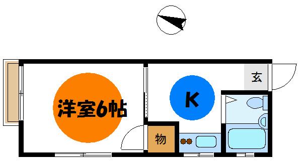 コーポさつき(1K/2階)の間取り写真