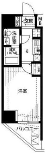 プレールドゥーク高円寺II(1K/11階)の間取り写真