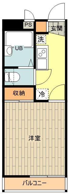 レオパレスWISH(1K/3階)の間取り写真