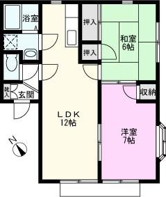 サニーガーデン(2LDK/2階)の間取り写真