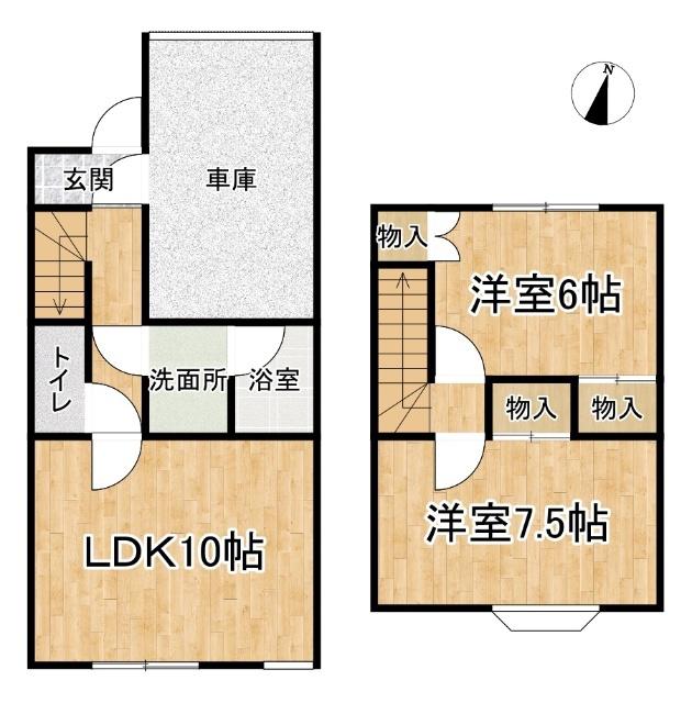 パークサイドテラス(2LDK/2階)の間取り写真