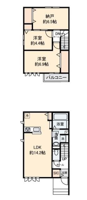 ヴェールハイム(2SLDK/1階)の間取り写真