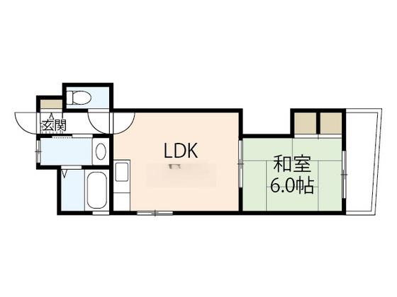フィリアミナミ(1LDK/6階)の間取り写真