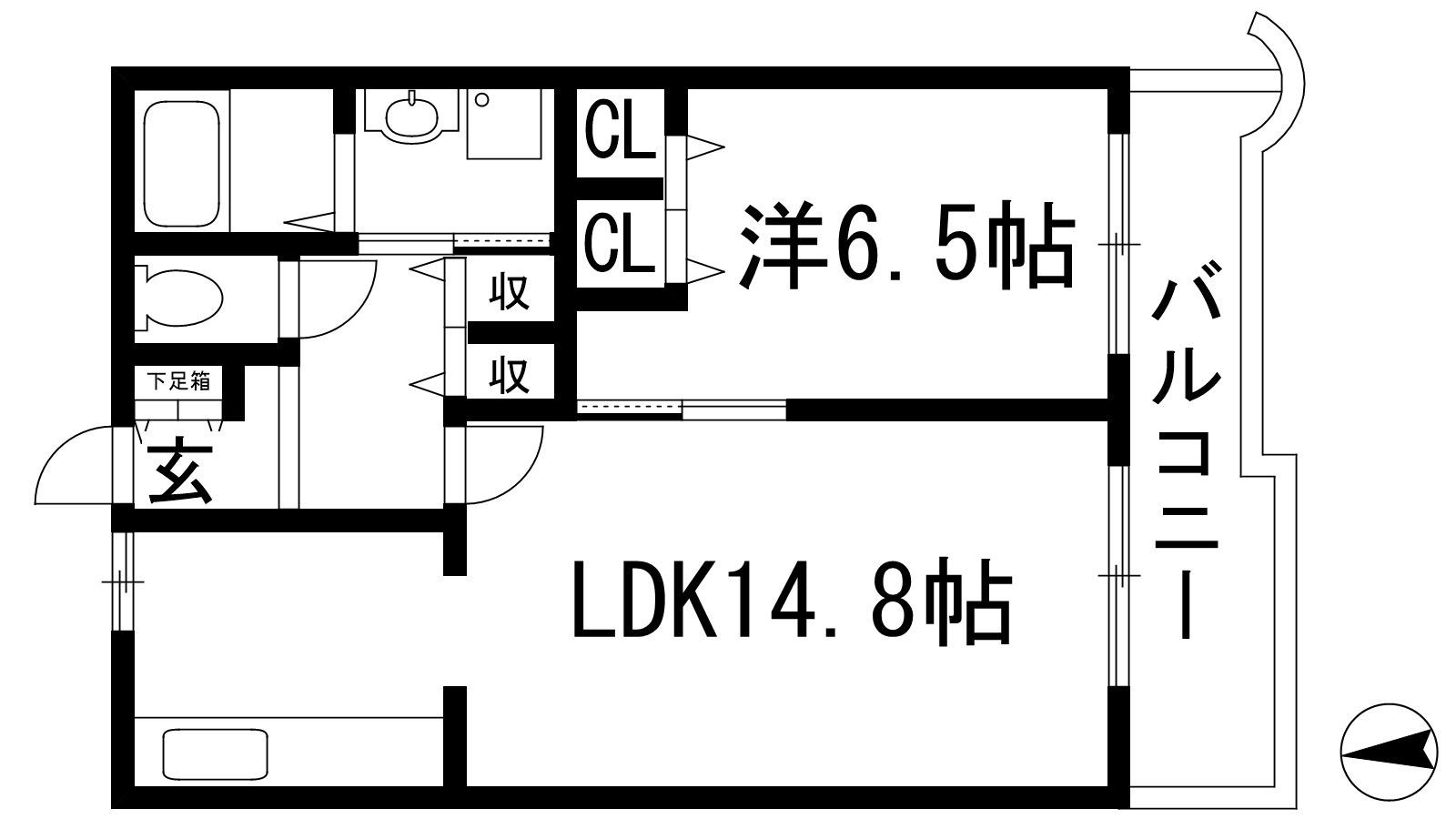 アルビス伊丹千僧9号棟(1LDK/3階)の間取り写真