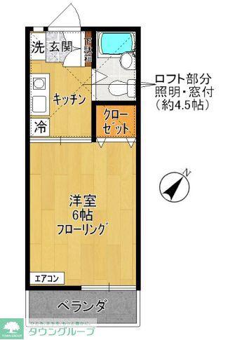 フルーツハウスⅠ(1K/1階)の間取り写真
