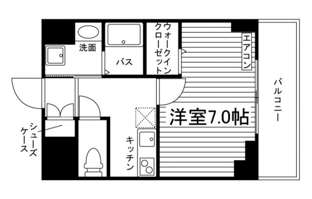 GRASS VIEW栗平(1K/3階)の間取り写真