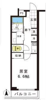 信濃町II番館(1K/3階)の間取り写真