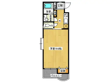 メゾン・ド・アミII(1K/3階)の間取り写真