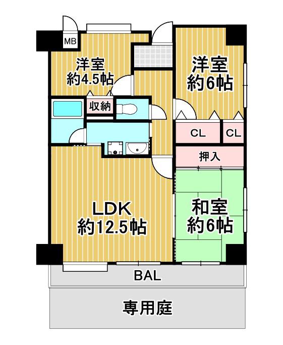 エスピアIDE(3LDK/1階)の間取り写真