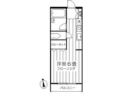 エトワール星の宮(ワンルーム/2階)の間取り写真