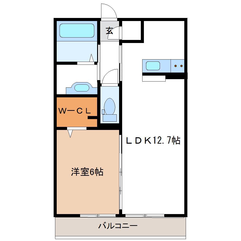レグルス(1LDK/1階)の間取り写真