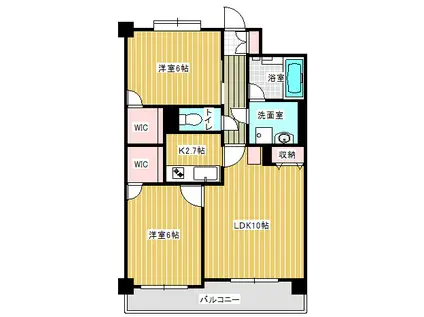 スカイヒルズSTII(2LDK/4階)の間取り写真
