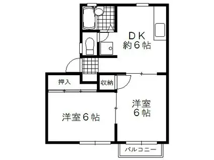 サンメイト倉賀野(2DK/2階)の間取り写真