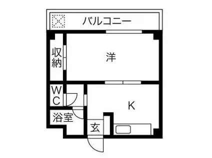 ファミリーハイツ永沢(1DK/4階)の間取り写真