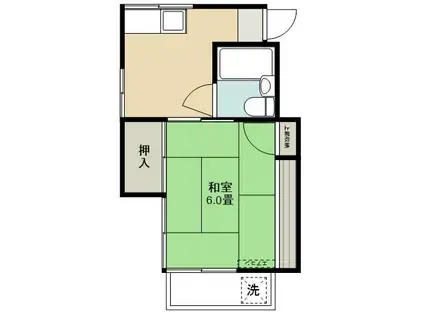 コーポひまわり(1DK/2階)の間取り写真