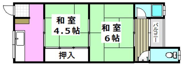 西田文化(2K/2階)の間取り写真