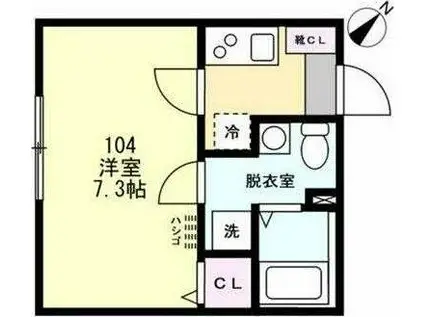 昭和マンション(1K/1階)の間取り写真