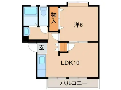 メゾン河合(1LDK/1階)の間取り写真