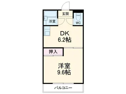 名鉄三河線 刈谷市駅 徒歩8分 4階建 築34年(1DK/4階)の間取り写真