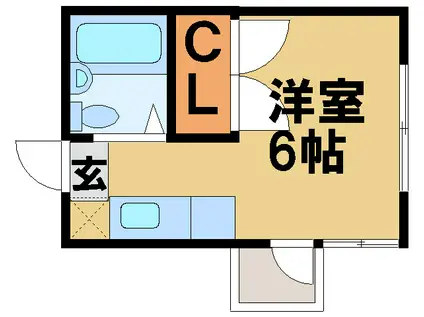 リヴィエール警固(ワンルーム/2階)の間取り写真