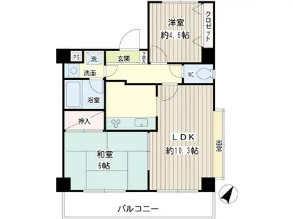 二俣川YSマンション(2LDK/2階)の間取り写真