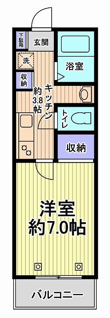 TALASSIO(1K/2階)の間取り写真
