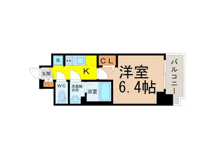 プレサンス鶴舞駅前レジス(1K/4階)の間取り写真