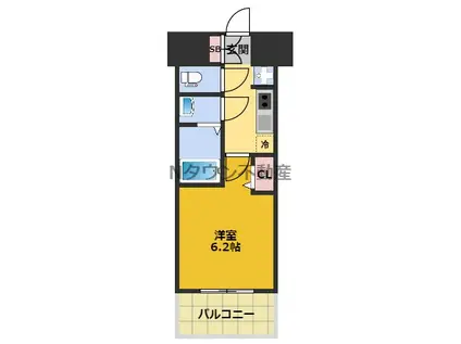 ディアレイシャス名古屋太閤通II(1K/5階)の間取り写真