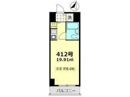 シーアイマンション鶴見(ワンルーム/4階)の間取り写真
