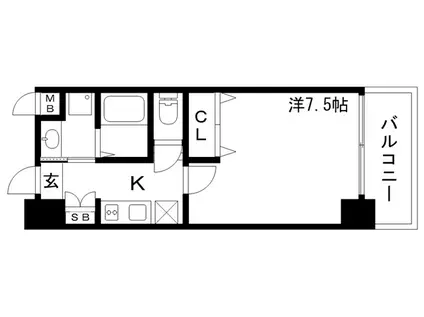 アドバンス神戸グルーブ(1K/4階)の間取り写真