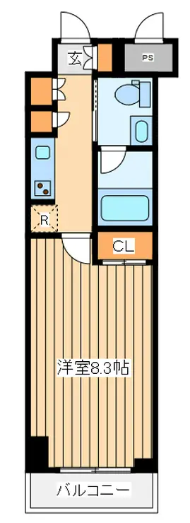 ライジングプレイス石川町 10階階 間取り