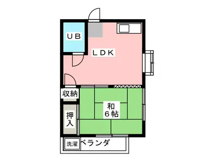 アザレ大成(1LDK/2階)の間取り写真