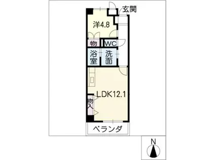 サンハイム太閤(1LDK/4階)の間取り写真