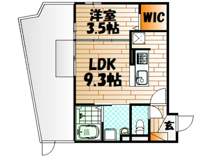 D-ROOM下富野(1LDK/1階)の間取り写真