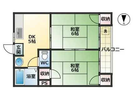 小阪大発マンション(2K/4階)の間取り写真