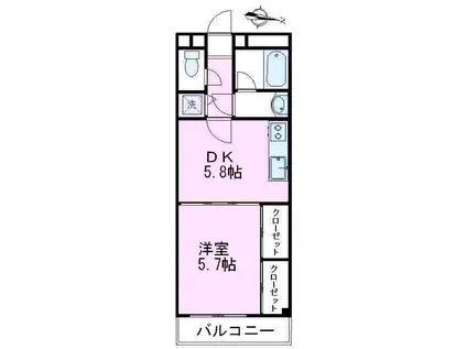 ヴィラロイヤル西荻窪(1DK/2階)の間取り写真