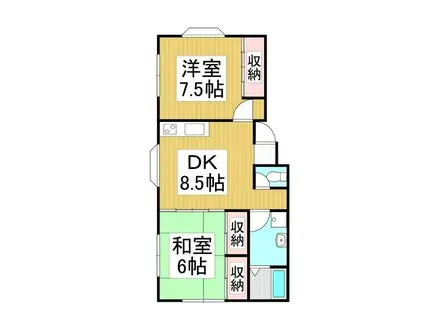 コーポ藤森(2DK/1階)の間取り写真