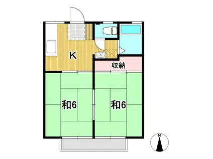 広洋ハイツ(2K/2階)の間取り写真