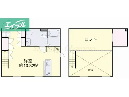 プリマガーデン岡山 弐番館(ワンルーム/1階)の間取り写真