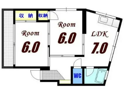 EROE宇品(2DK/4階)の間取り写真