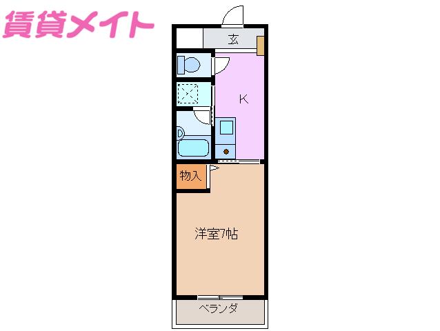ラフォーレ別名(1K/1階)の間取り写真