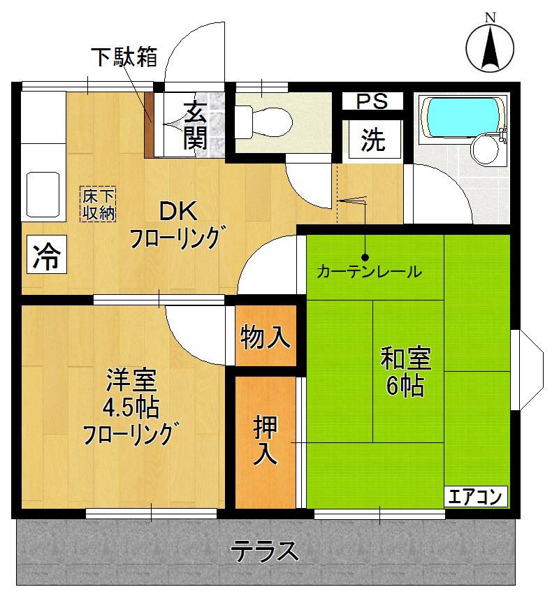 メゾンニューホープ(2DK/1階)の間取り写真