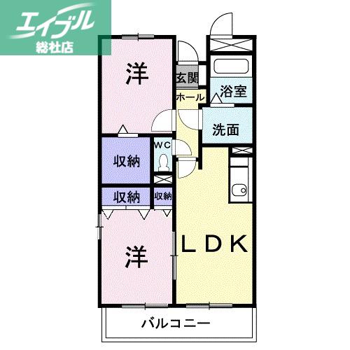 サントピア(2LDK/3階)の間取り写真
