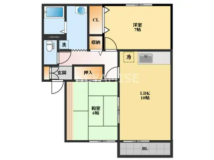 カームAP(2LDK/1階)の間取り写真