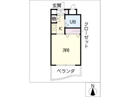 ジョイフル尼ケ坂(1K/4階)の間取り写真