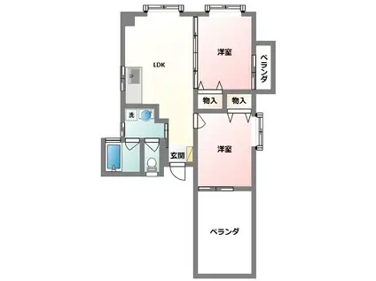 ハウスZEN(2LDK/3階)の間取り写真