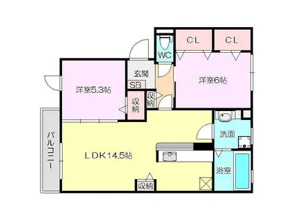 メゾン サンクレール(2LDK/2階)の間取り写真