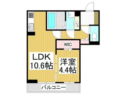 COUR18高宮W(1LDK/1階)の間取り写真