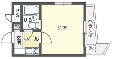 スマイルヨコスカ(1K/4階)の間取り写真